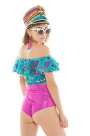 Tribal Tales Rainbow Pompom Crop Top | Thumbnail 2