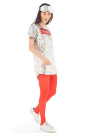 Supergirl Silver Sequin Mini Dress | Thumbnail 2