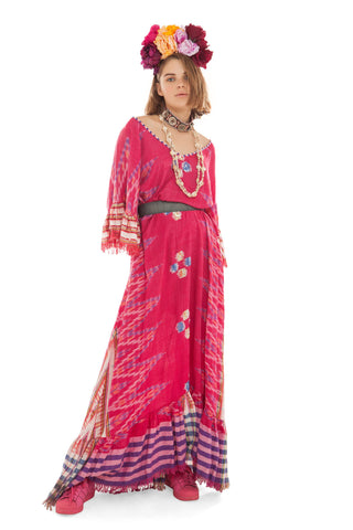 Hot Pink Beaded Maxi Dress