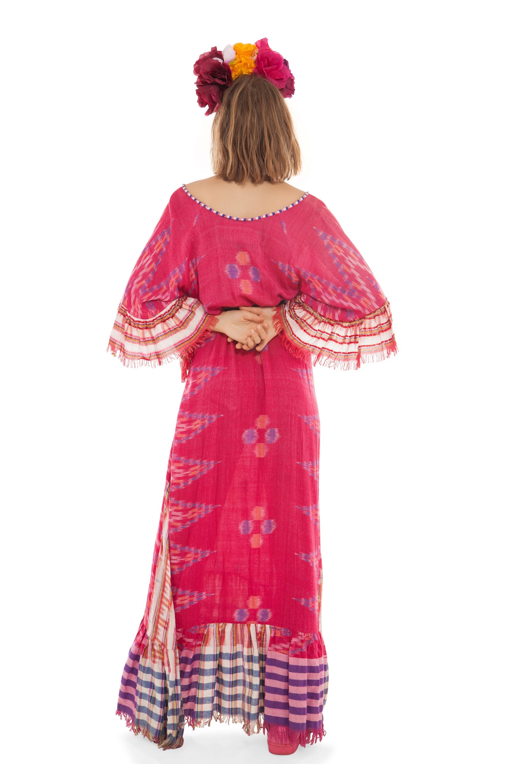 Hot Pink Beaded Maxi Dress | Festivalia