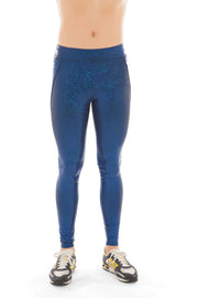 Men's Blue Holographic Leggings | Thumbnail 1