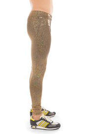 Men's Gold Holographic Leggings | Thumbnail 2