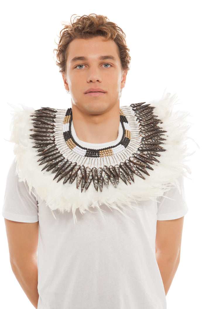 M me eme／2way feather collar mini one piece(eme10375) | All