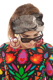 Silver Grey Sequin Turban Headband | Thumbnail 2