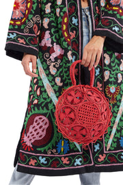 Red Round Woven Basket | Thumbnail 2