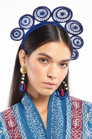 Blue Circles Woven Crown