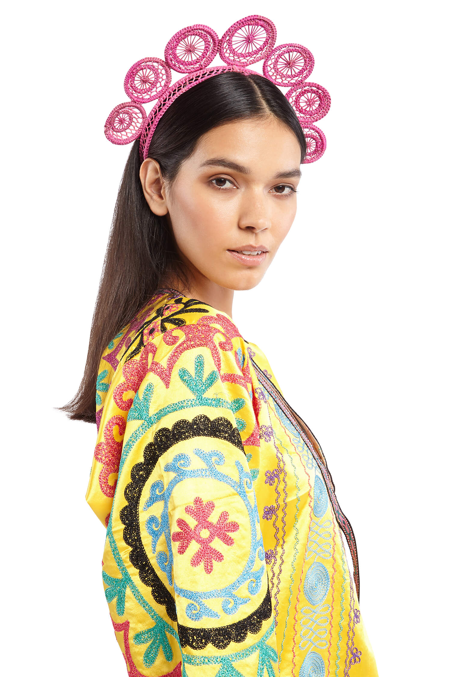 Pink Circles Woven Crown | Festivalia