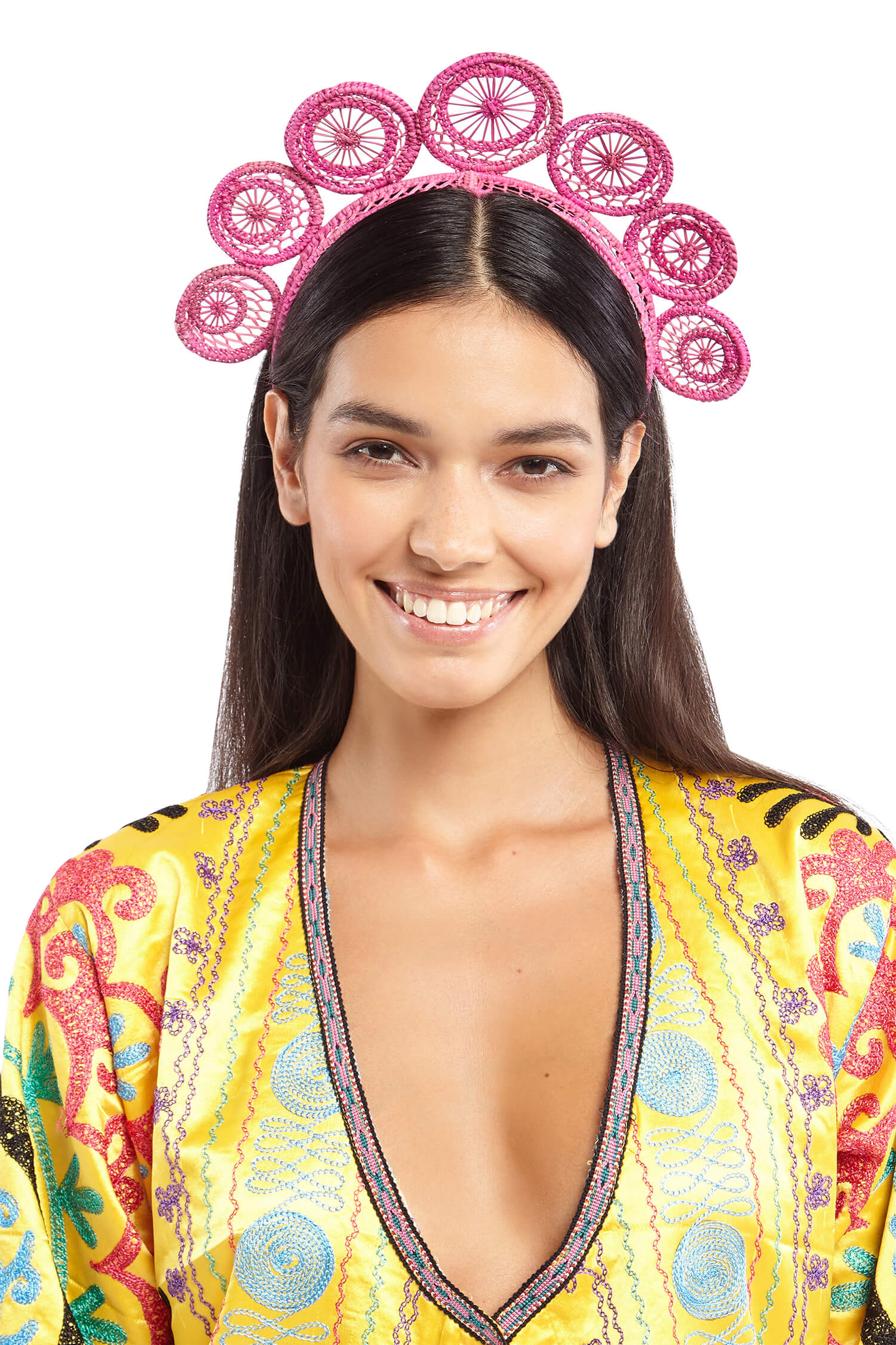 Pink Circles Woven Crown | Festivalia