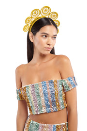 Yellow Circles Woven Crown | Thumbnail 2