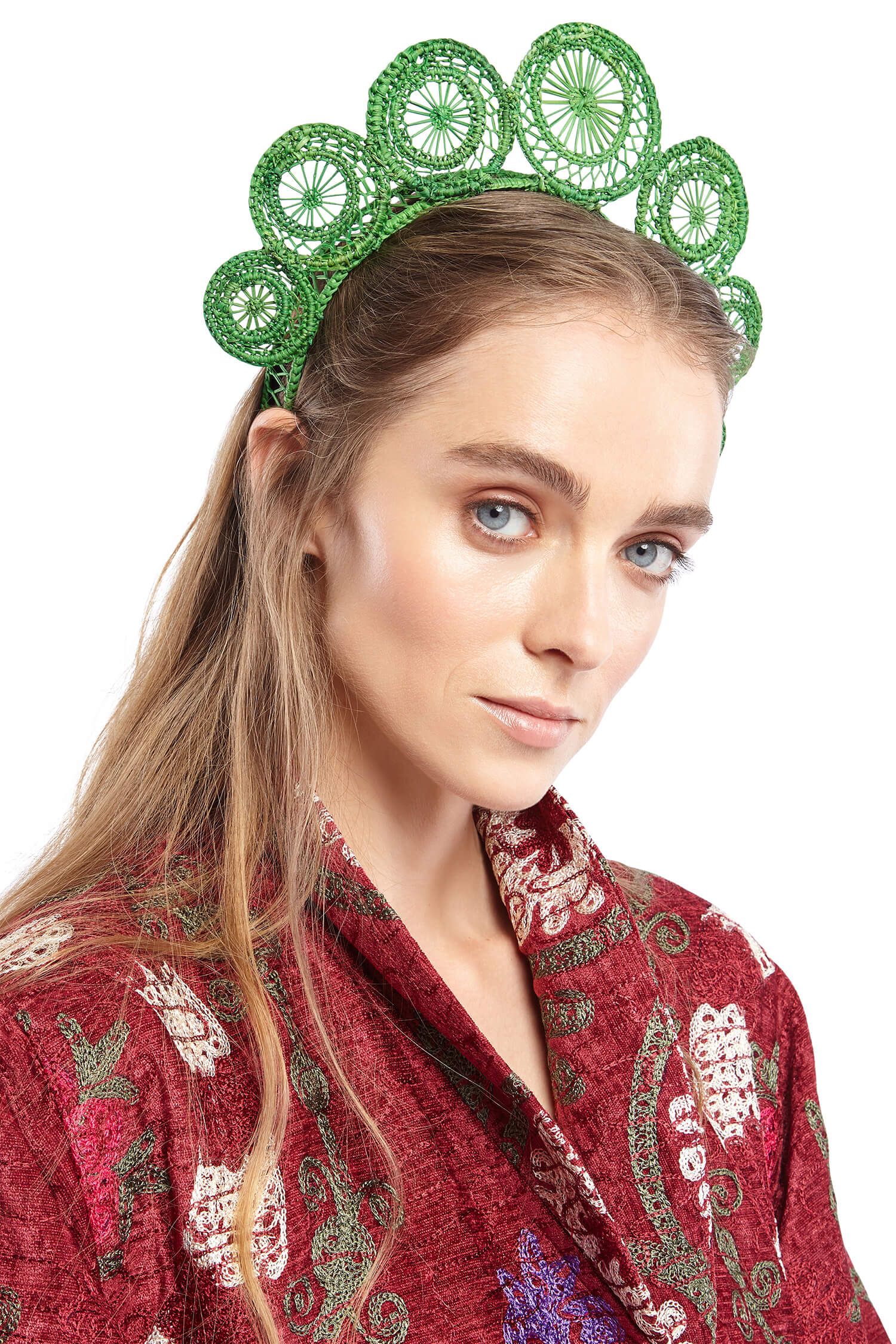Green Circles Woven Crown | Festivalia