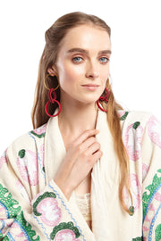 Padau White Hoop Earrings | Thumbnail 2