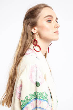 Padau White Hoop Earrings | Festivalia
