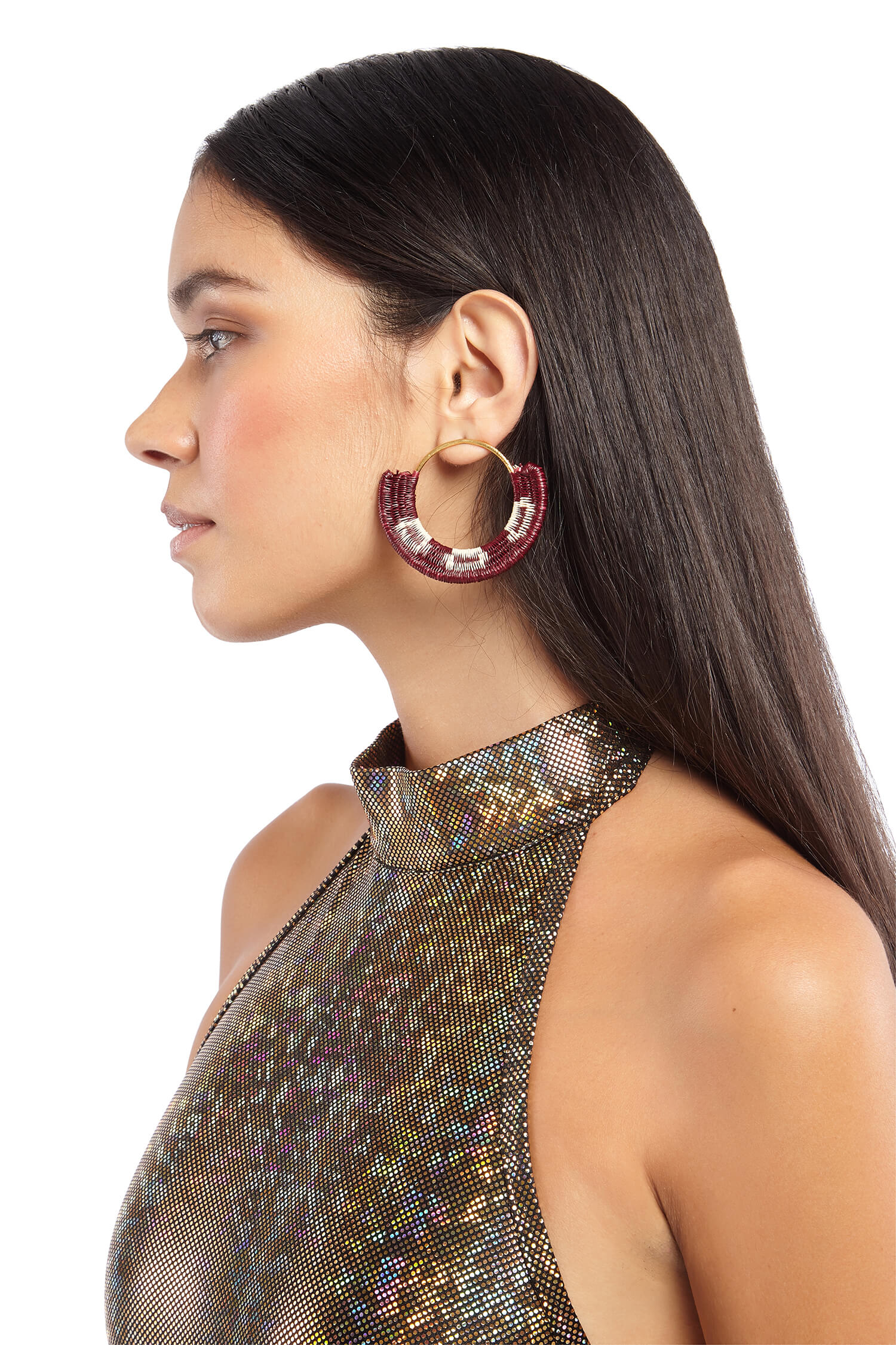 Padau White Hoop Earrings | Festivalia