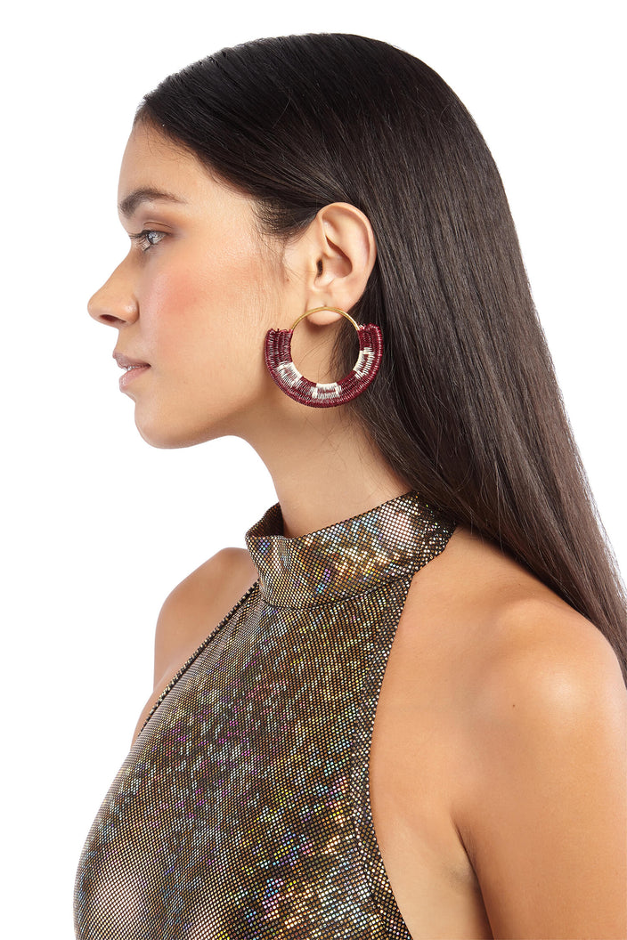 Padau White Hoop Earrings | Festivalia