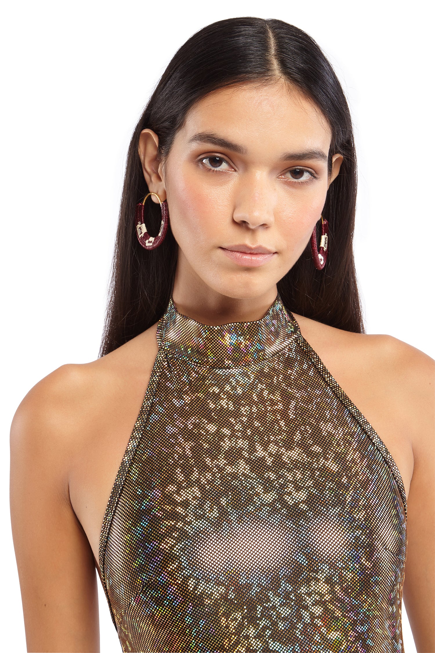 Docordo Burgundy and White Earrings | Festivalia