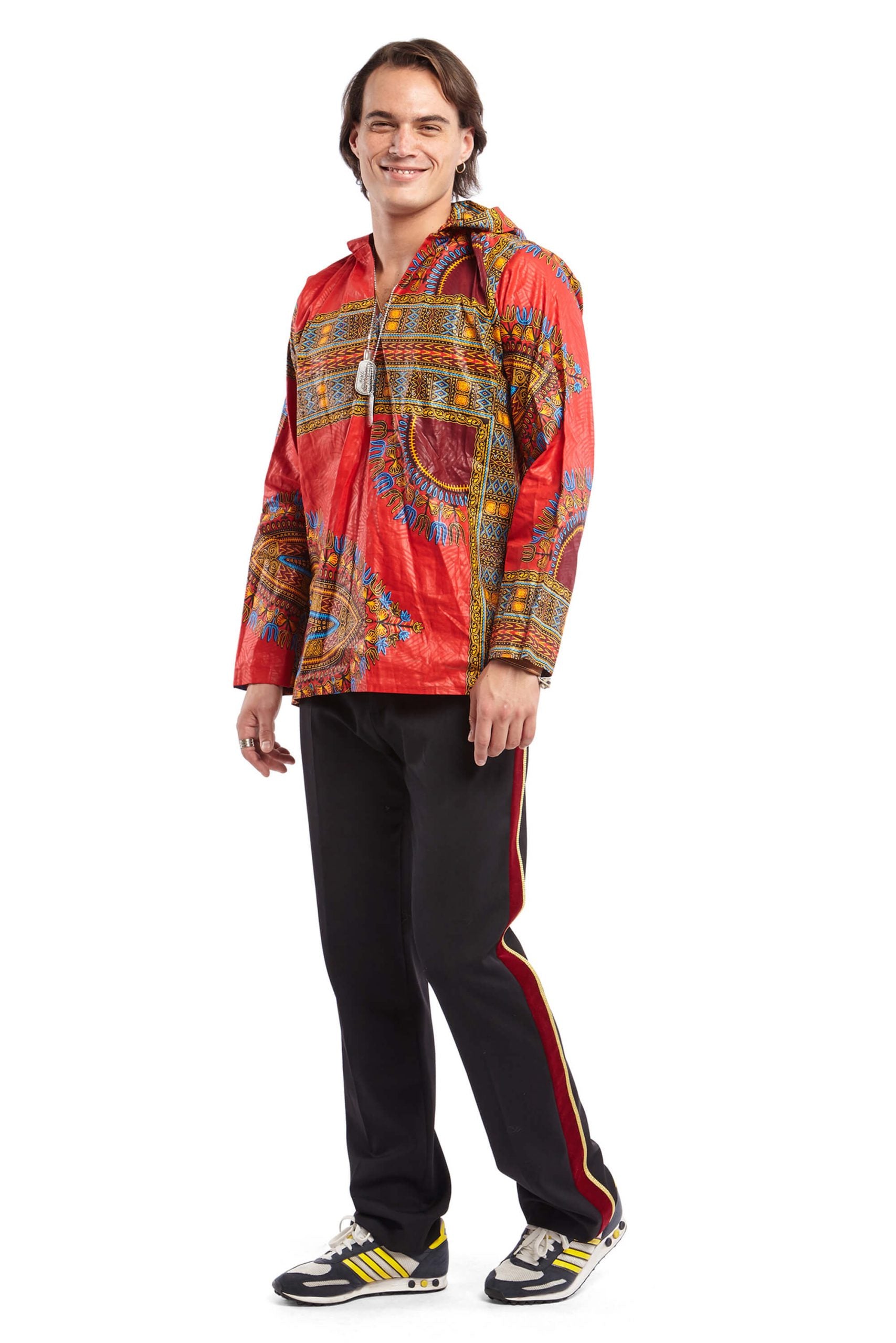 Red Dashiki Print Hoodie | Festivalia