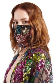 Floral Lace Mask with Crystal Fringe | Thumbnail 2