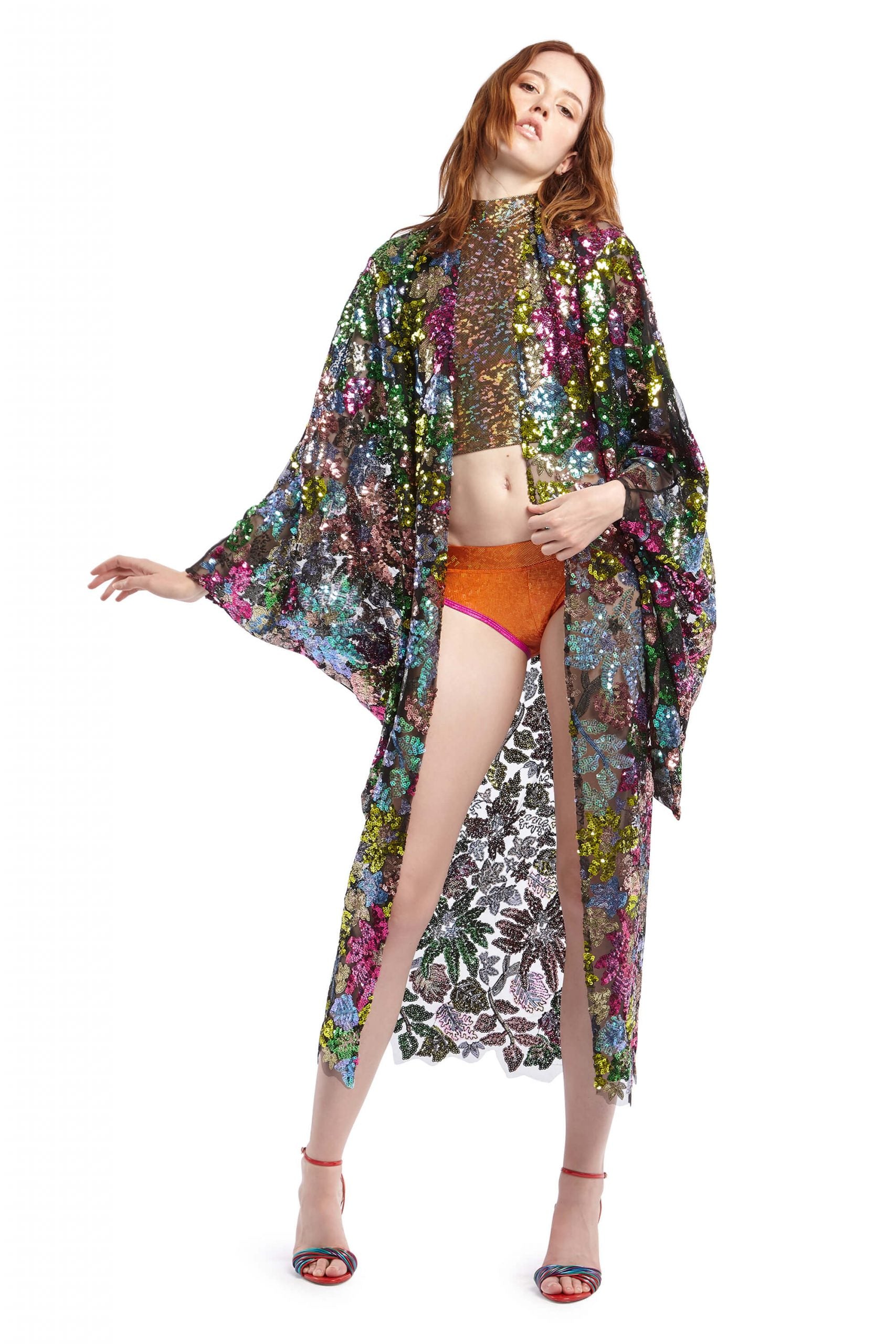 Floral Sequin Robe | Festivalia