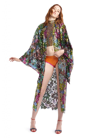Floral Sequin Robe