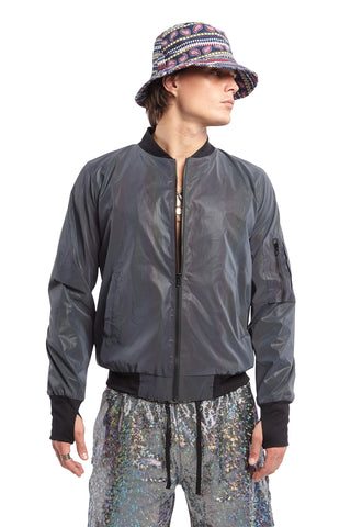 Rainbow Reflective Bomber Jacket