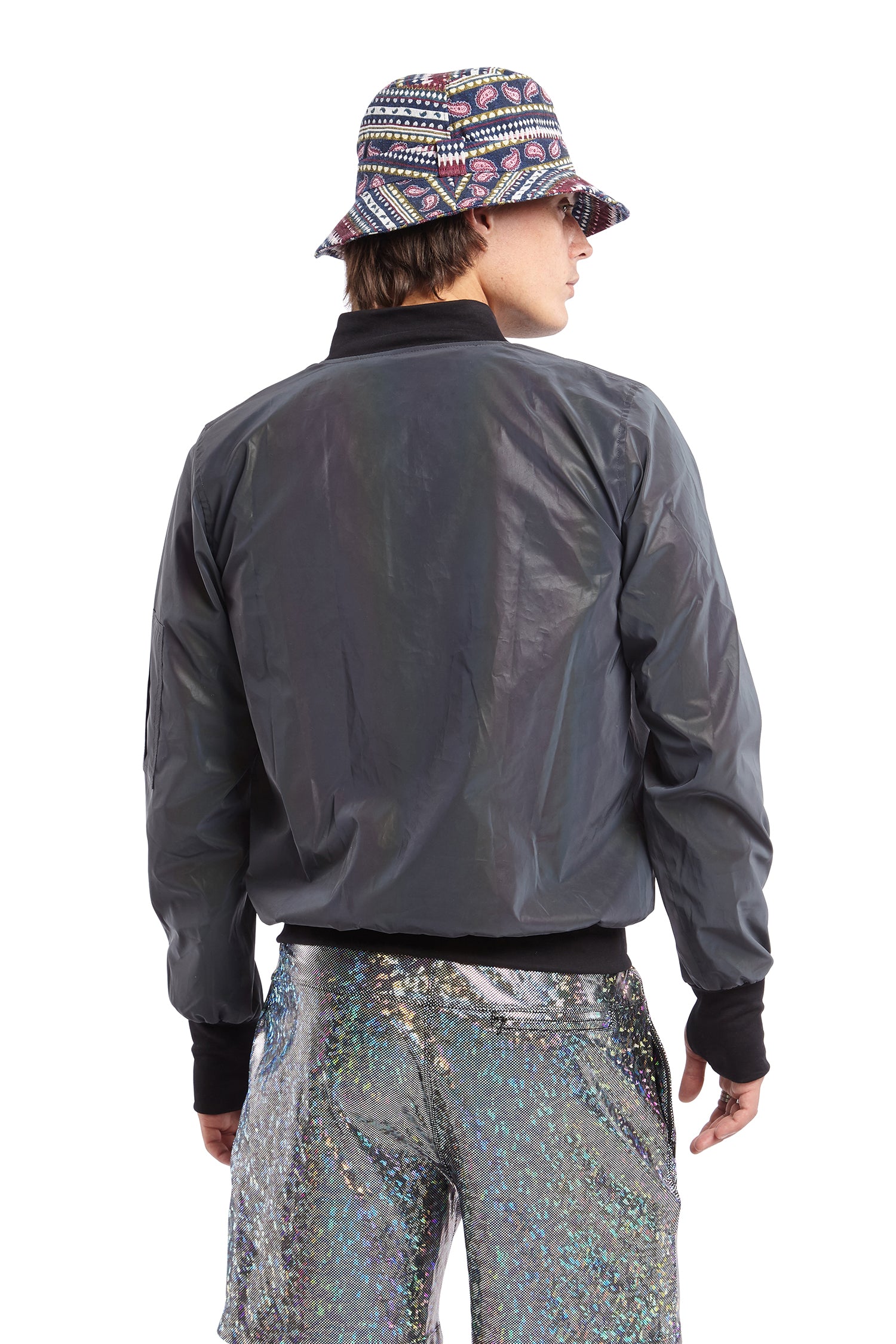 Rainbow Reflective Bomber Jacket | Festivalia