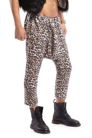 Men's Leopard Print Sequin Harem Pants