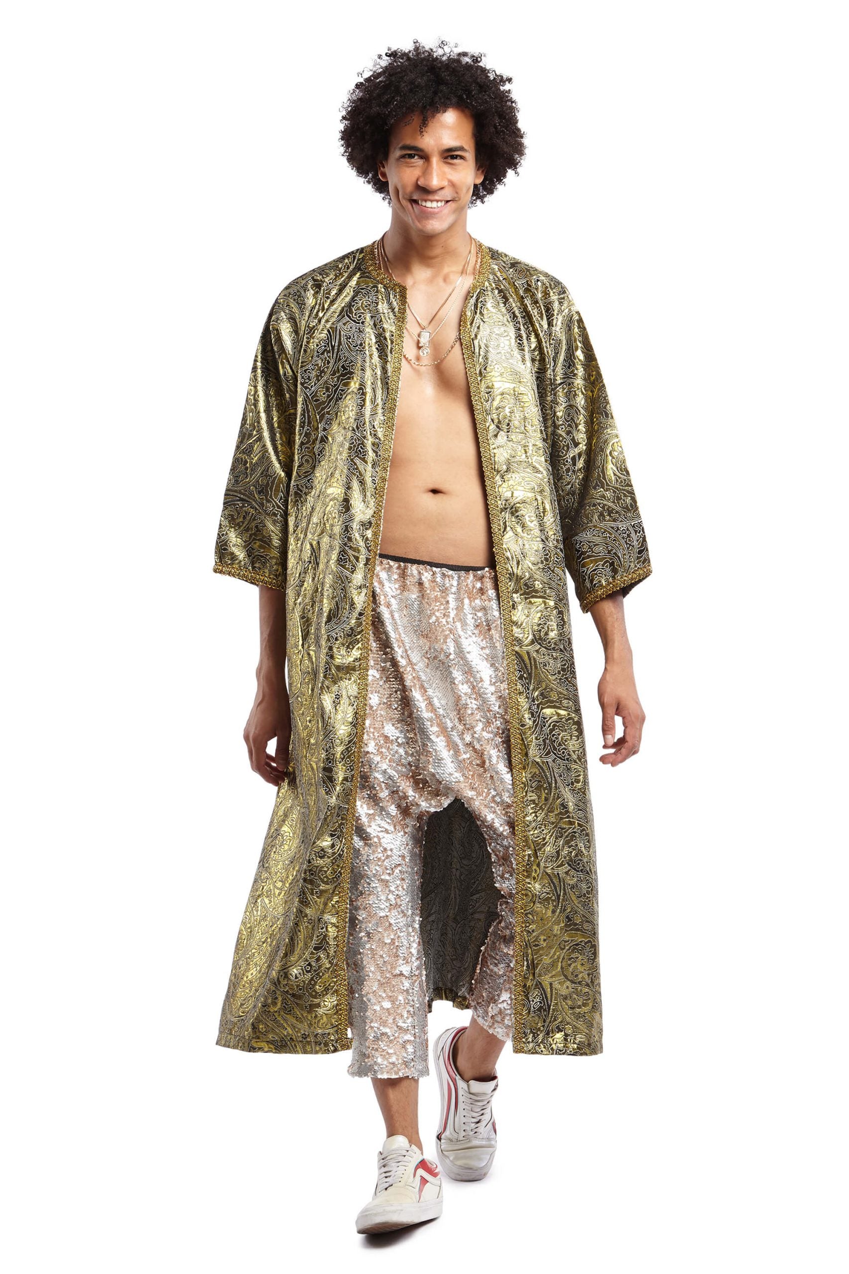 Gold Print Paisley Robe | Festivalia