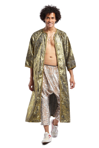 Gold Print Paisley Robe