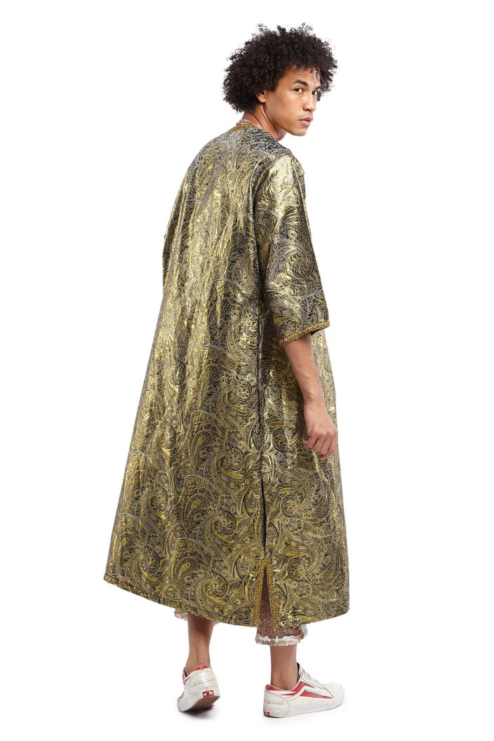 Gold Print Paisley Robe | Festivalia