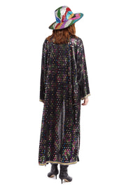 Black Robe with Multicoloured Metallic Dots | Thumbnail 2