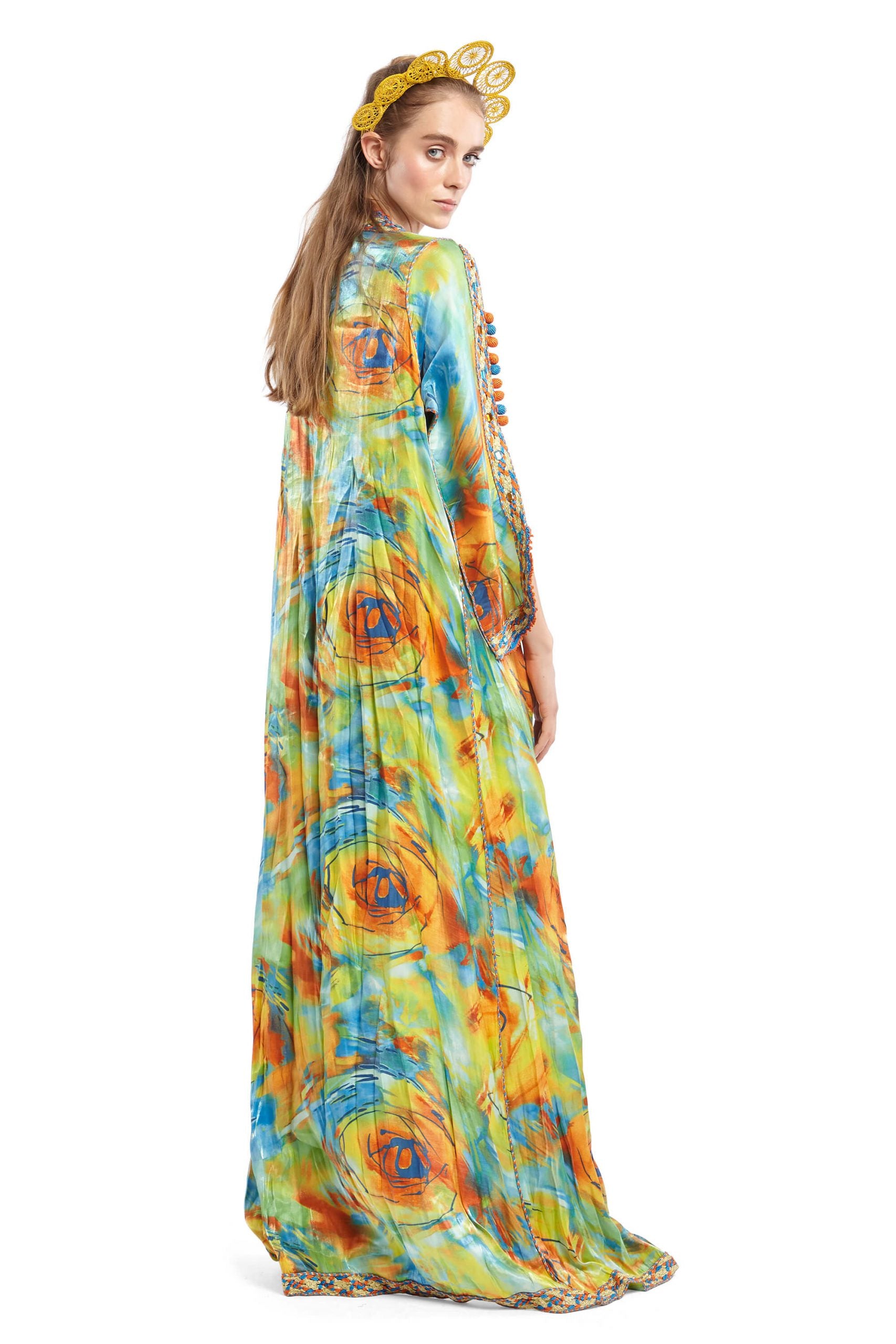 Multicoloured Floral Print Robe | Festivalia
