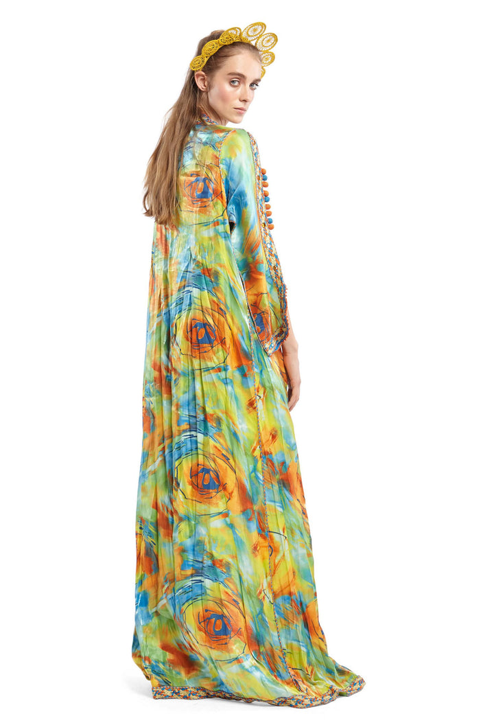 Multicoloured Floral Print Robe | Festivalia