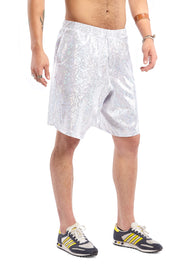 White Holographic Basketball Shorts | Thumbnail 1