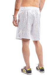 White Holographic Basketball Shorts | Thumbnail 2