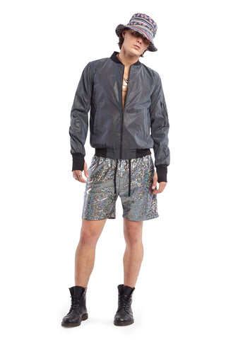 Disco Silver Basketball Shorts
