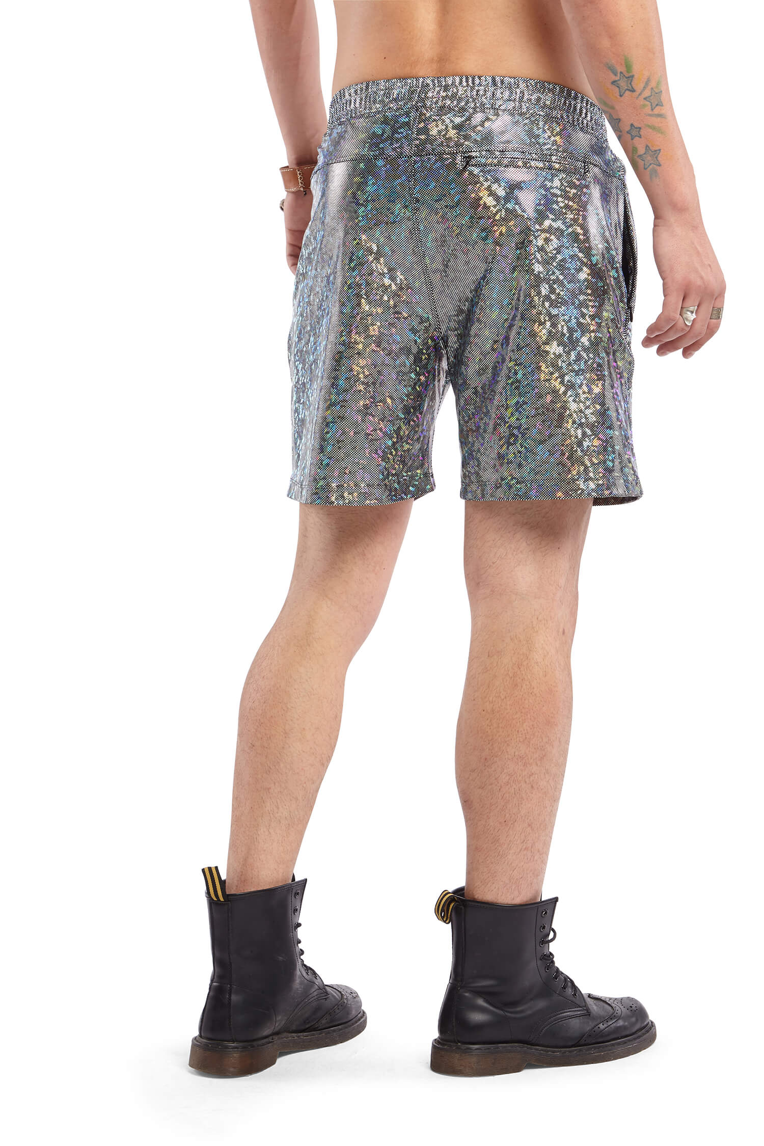 Disco Silver Basketball Shorts | Festivalia