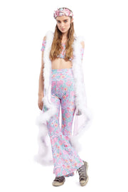 Lilac Iridescent Vest with White Feather Lining | Thumbnail 1