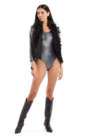 Black Faux Fur Gilet | Thumbnail 1