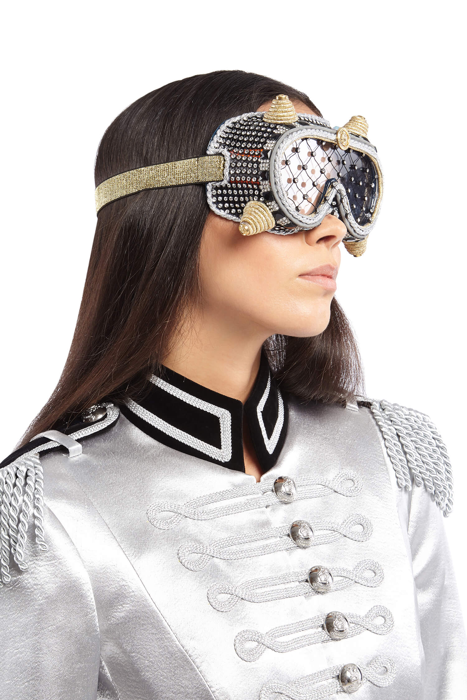 Sergeant Lockdown II Black and Gold Goggles | Festivalia