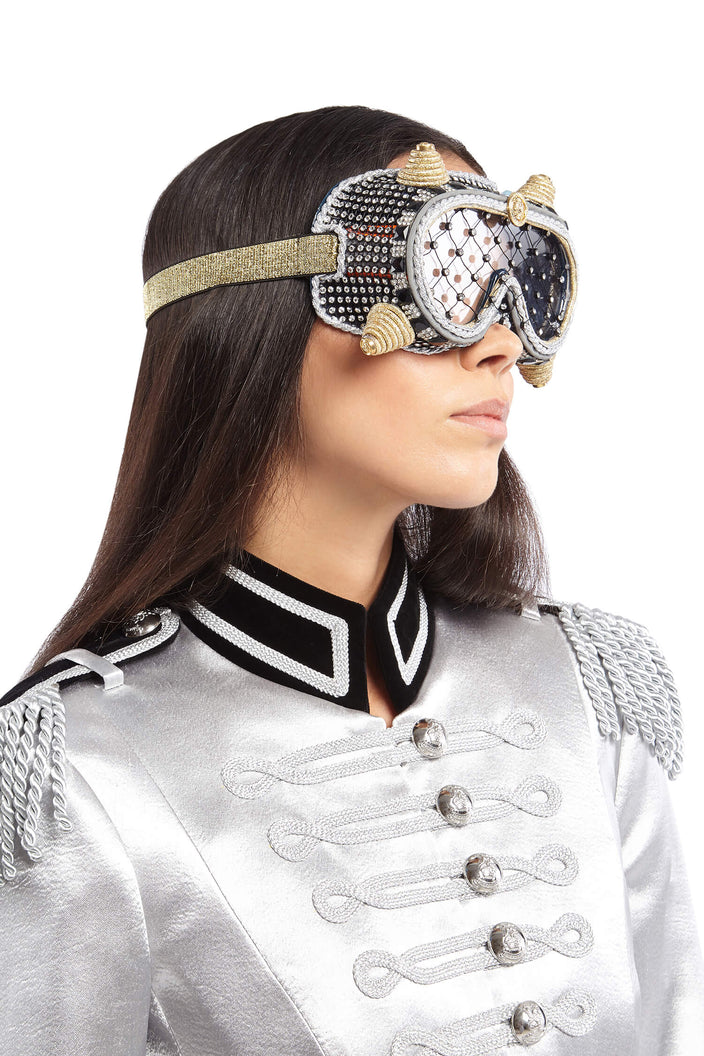 Sergeant Lockdown II Black and Gold Goggles | Festivalia