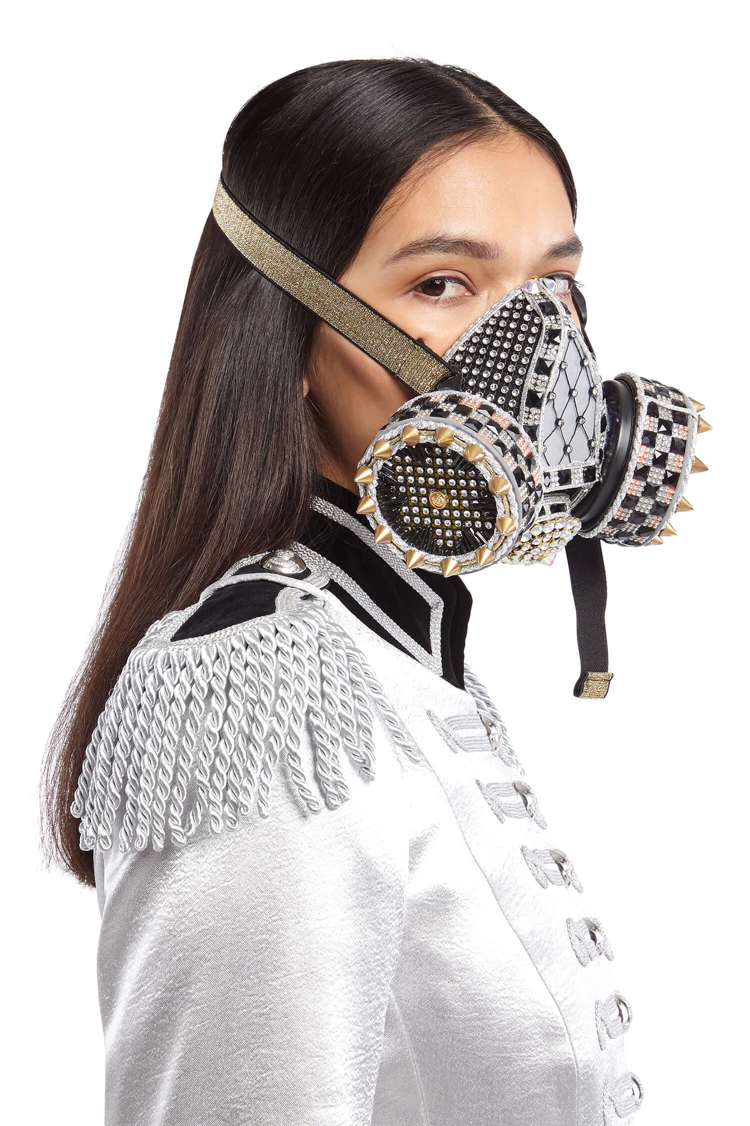 Sergeant Lockdown II Black and Gold Dust Mask | Festivalia