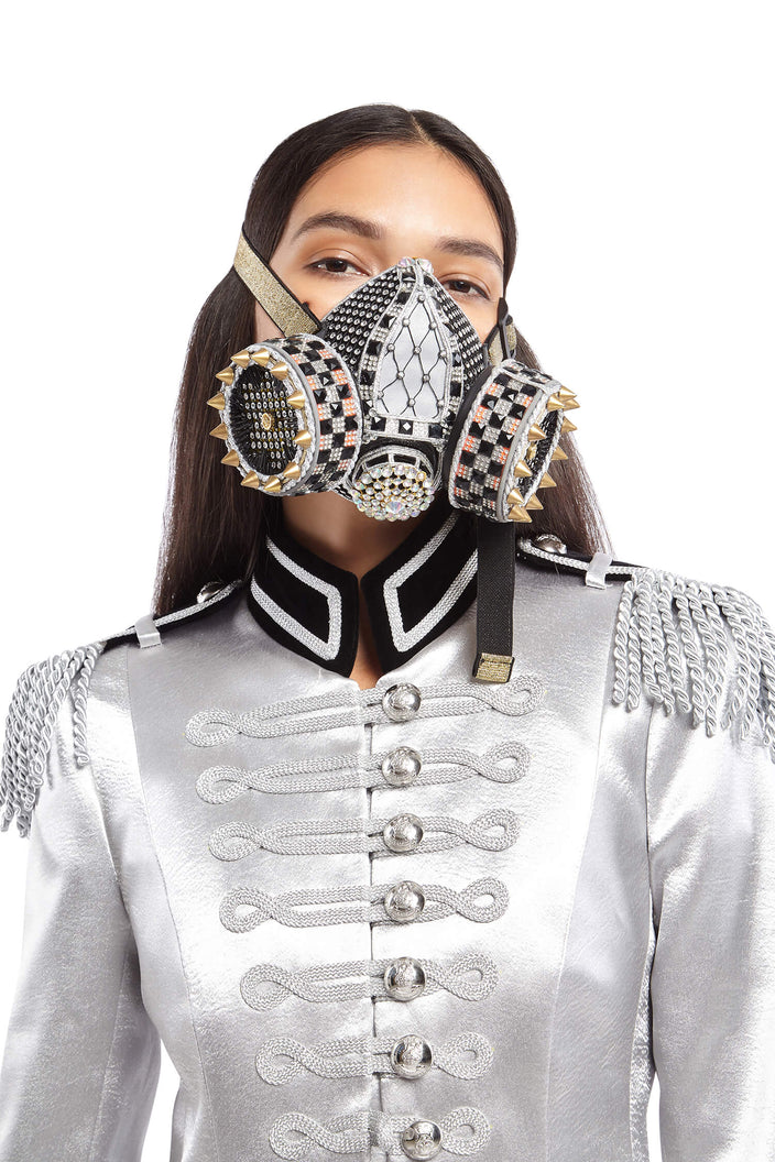 Sergeant Lockdown Silver and Gold Dust Mask | Festivalia