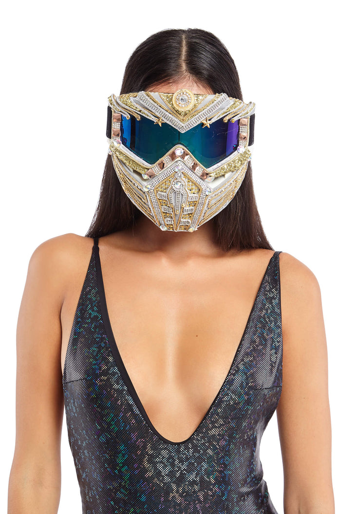 The Royal Robotica Rhinestone Embellished Face Shield | Festivalia