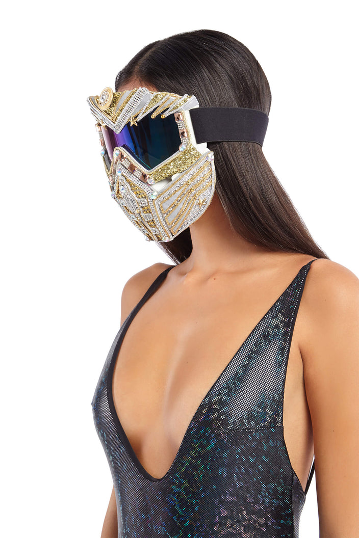 The Royal Robotica Rhinestone Embellished Face Shield | Festivalia